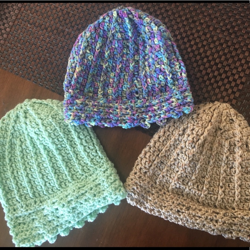 Girls beanie hats bundle of 3